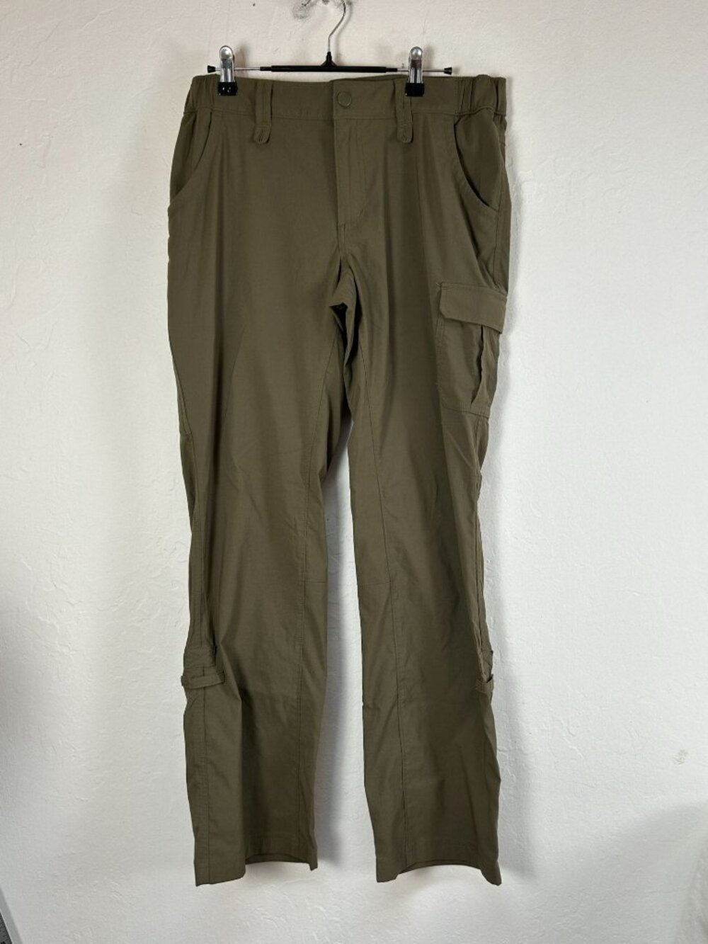 Duluth Trading Co Mens Olive Green Cargo Hiking Pants Straight Leg Size 10x31